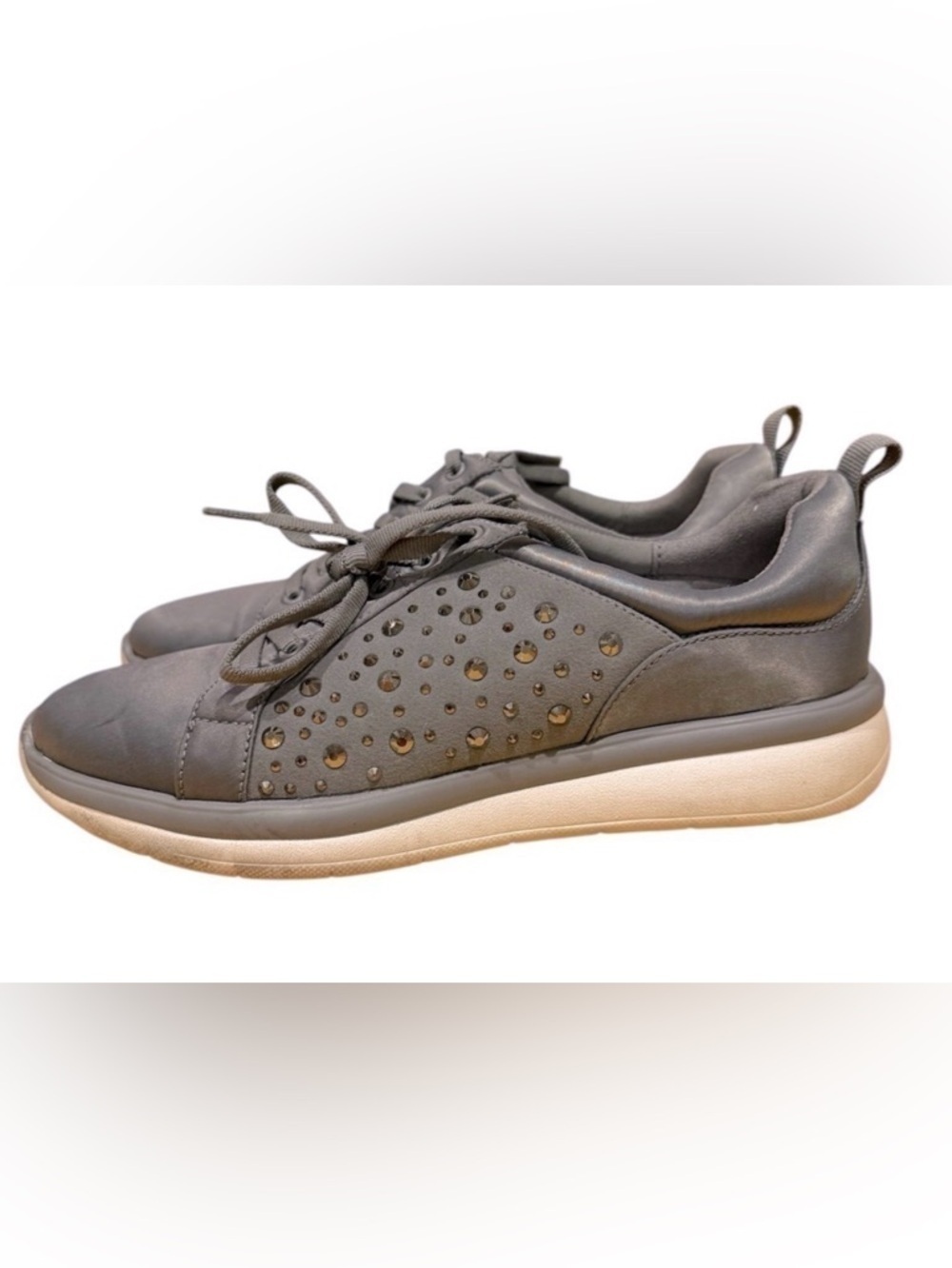 Clarks Cloudsteppers 'Ezera Ave' Casual Lace Up Trainers Silver Sparkle Size 6.5